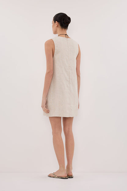 LOTUS NATURAL LINEN MINI DRESS
