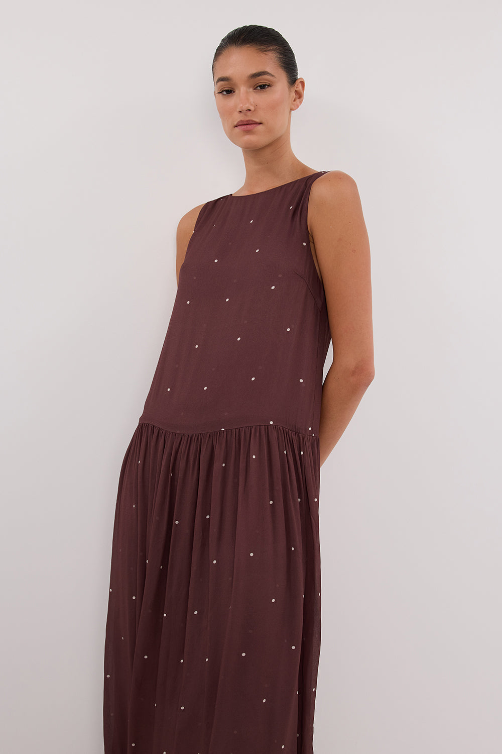 MELROSE WALNUT MIDI DRESS