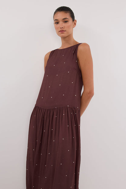 MELROSE WALNUT MIDI DRESS