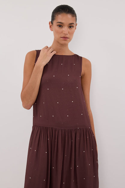 MELROSE WALNUT MIDI DRESS