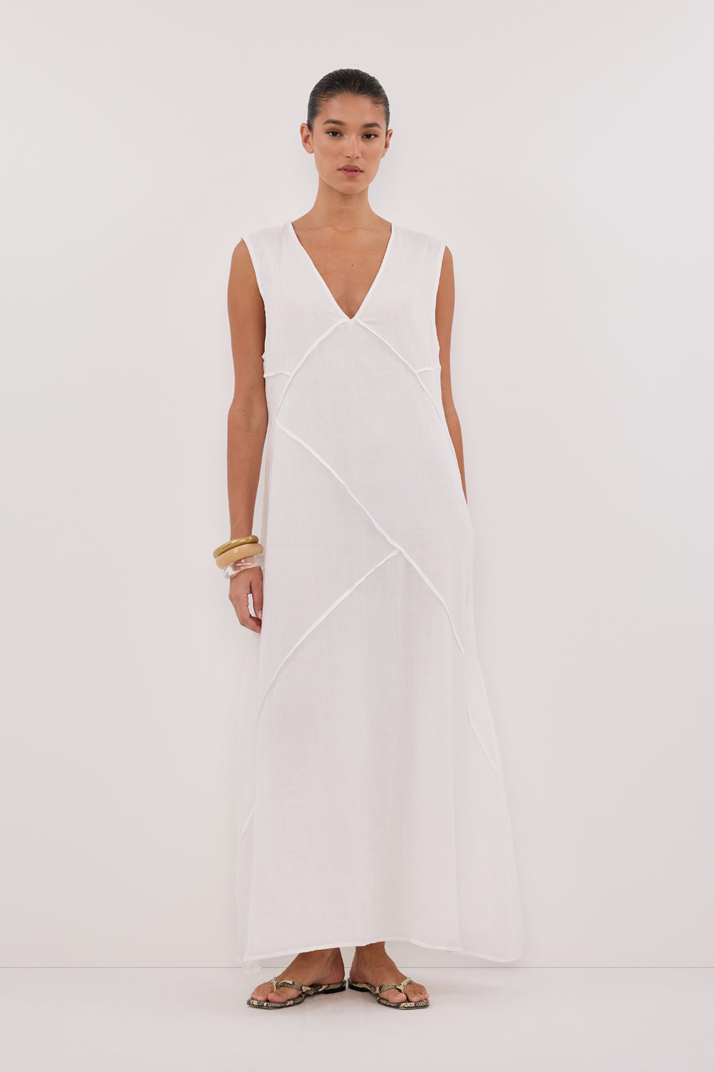 JONA WHITE RAMIE MIDI DRESS