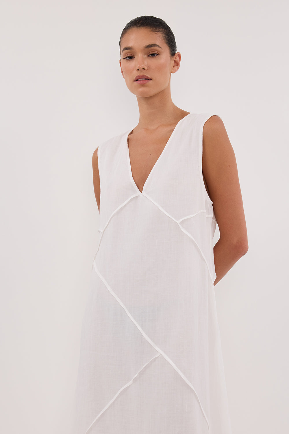 JONA WHITE RAMIE MIDI DRESS