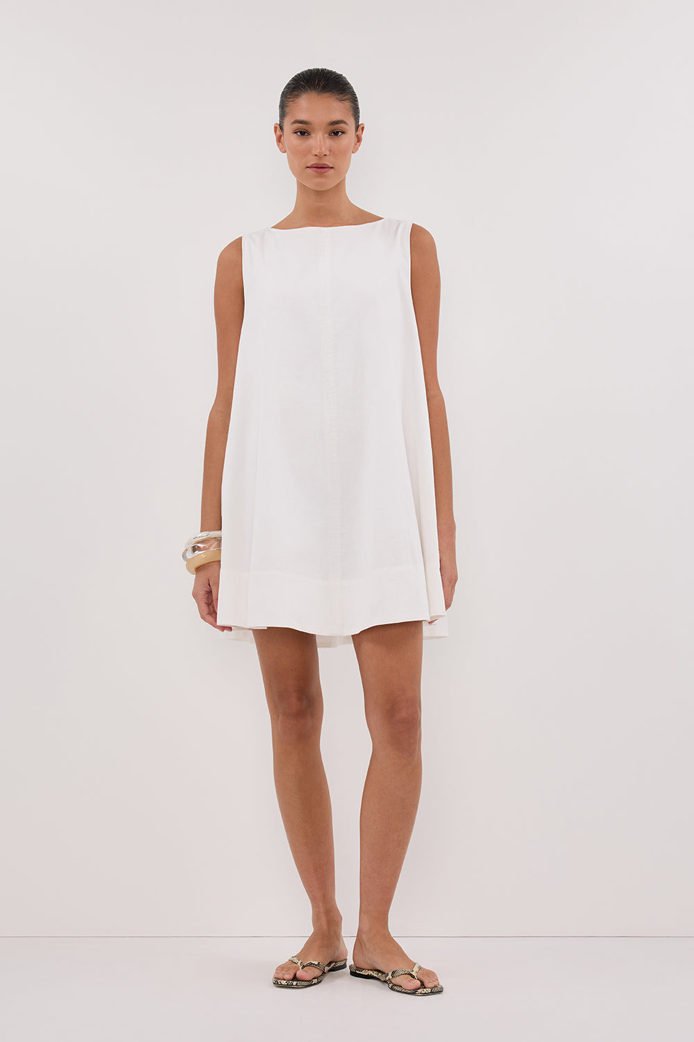 MAISIE WHITE POPLIN MINI DRESS