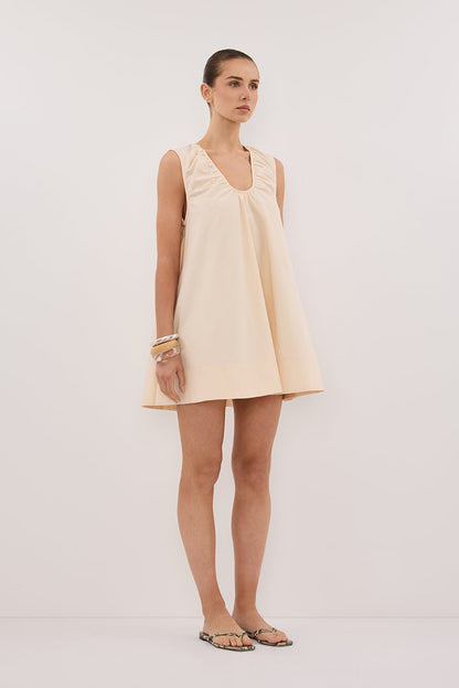 GABBY BUTTERMILK OVERSIZED COTTON MINI DRESS