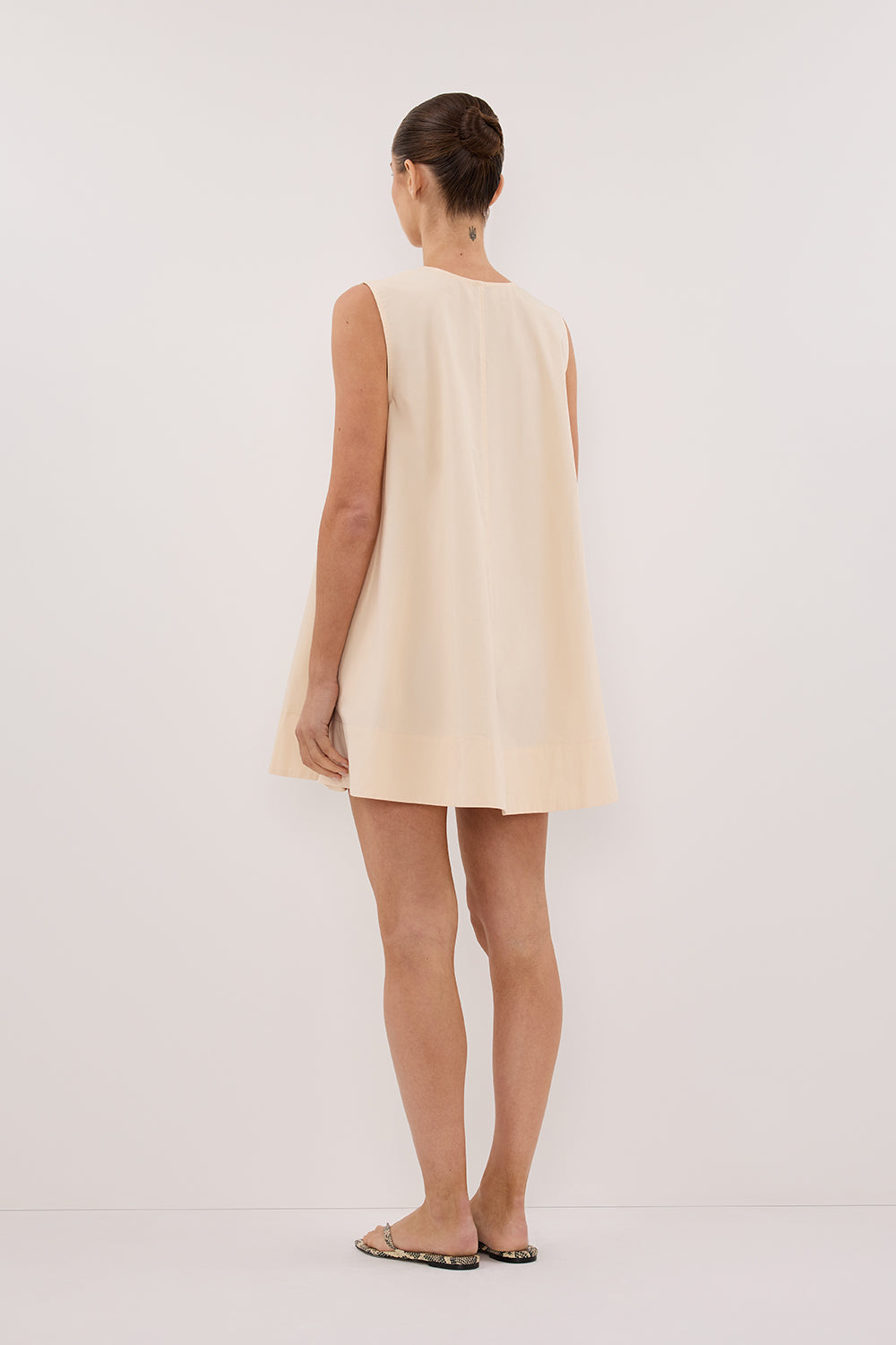 GABBY BUTTERMILK OVERSIZED COTTON MINI DRESS
