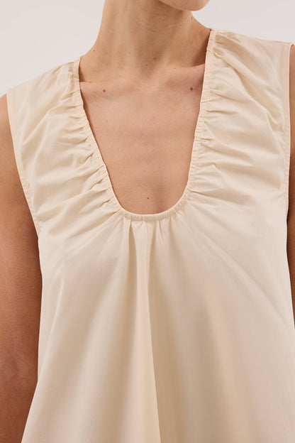 GABBY BUTTERMILK OVERSIZED COTTON MINI DRESS