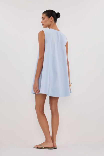 GABBY CORNFLOWER OVERSIZED COTTON MINI DRESS