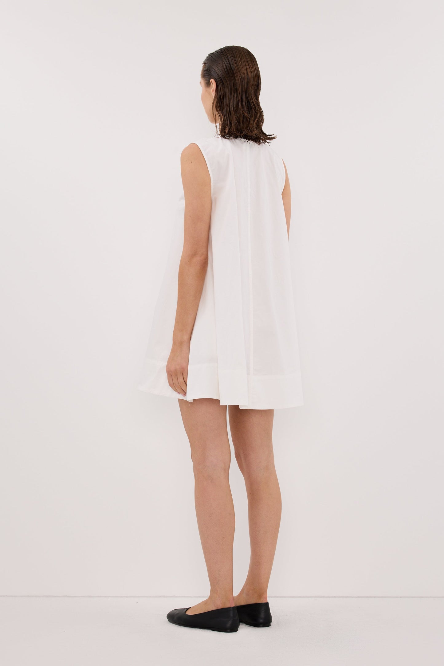 GABBY WHITE OVERSIZED COTTON MINI DRESS