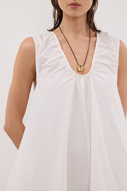 GABBY WHITE OVERSIZED COTTON MINI DRESS