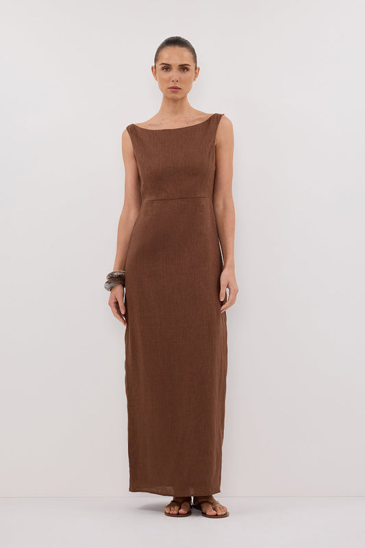 JULE FONDANT LINEN MIDI DRESS