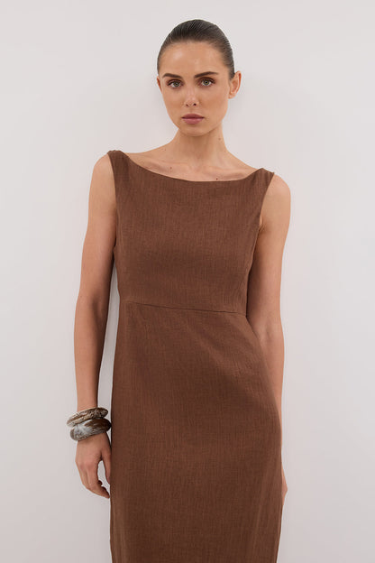 JULE FONDANT LINEN MIDI DRESS