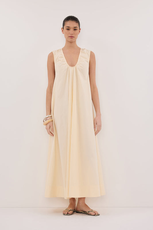 GABBY BUTTERMILK OVERSIZED COTTON MIDI DRESS