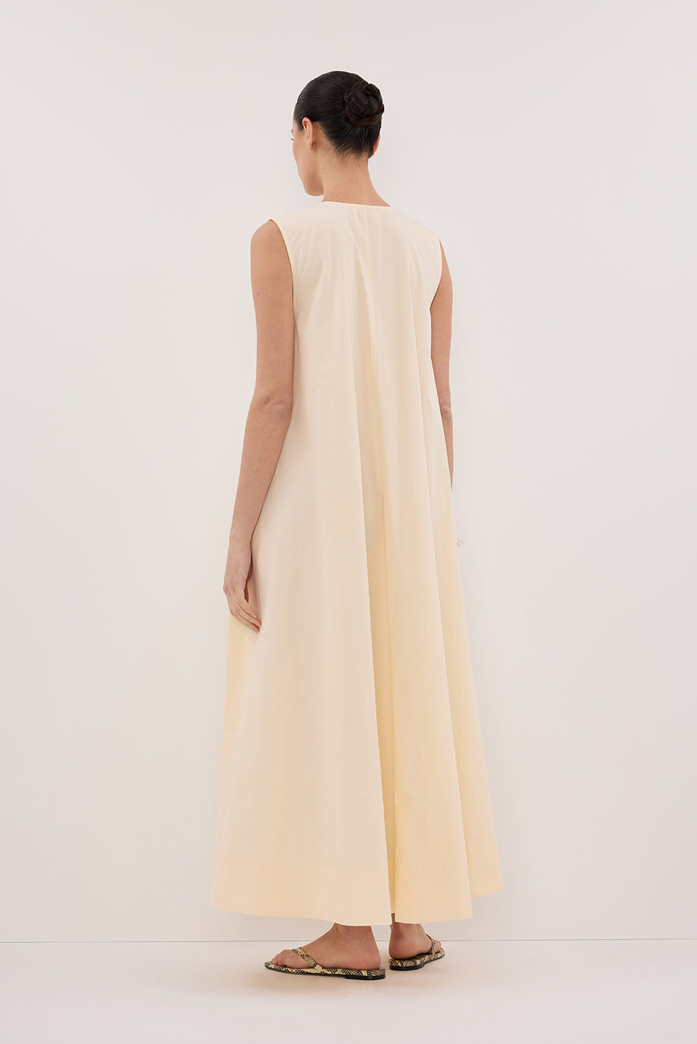 GABBY BUTTERMILK OVERSIZED COTTON MIDI DRESS