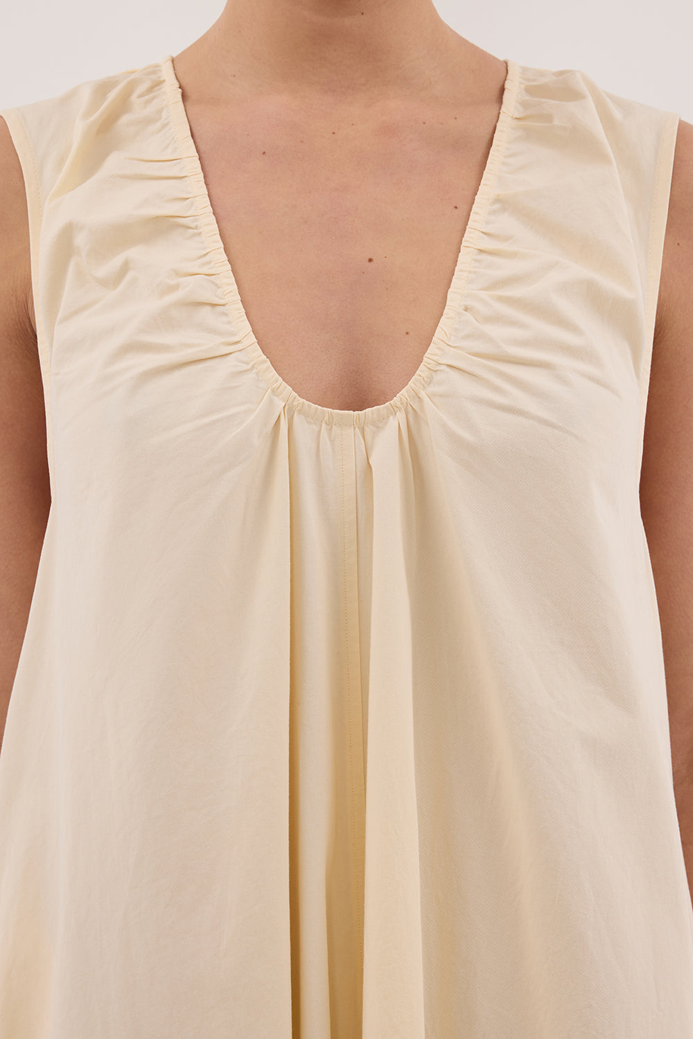 GABBY BUTTERMILK OVERSIZED COTTON MIDI DRESS