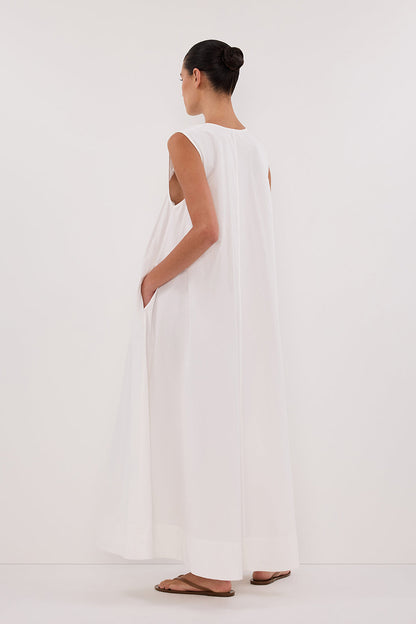 GABBY WHITE OVERSIZED COTTON MIDI DRESS