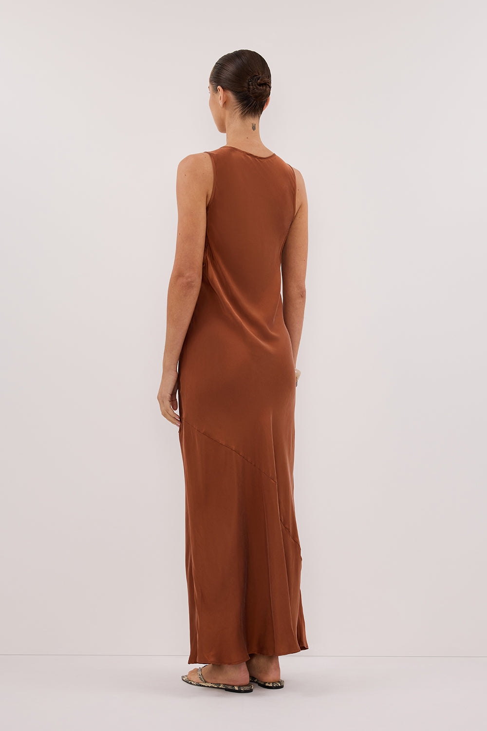 DARCY RUST SILK MAXI DRESS