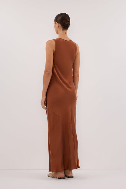 DARCY RUST SILK MAXI DRESS