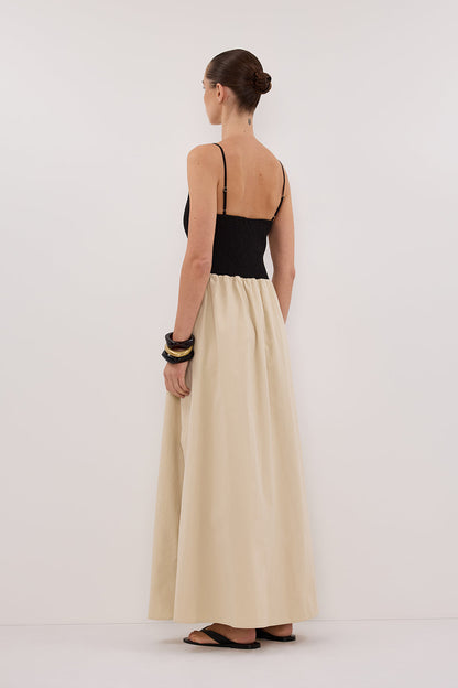 MILANO BLACK AND STONE MIDI DRESS