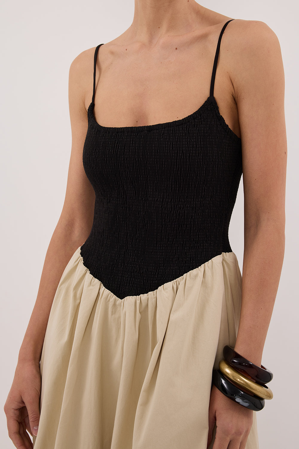 MILANO BLACK AND STONE MIDI DRESS