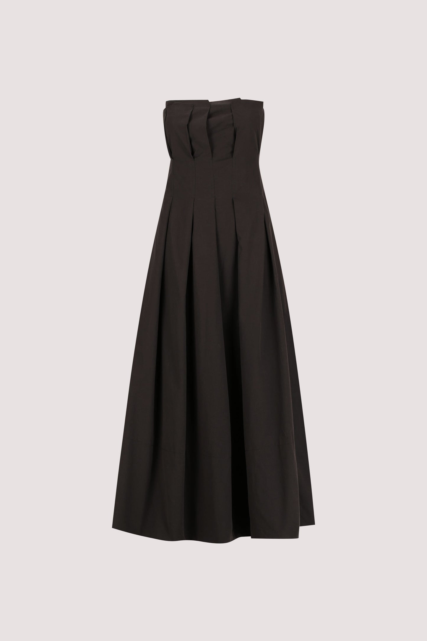 LILLY BLACK COTTON STRAPLESS MIDI DRESS