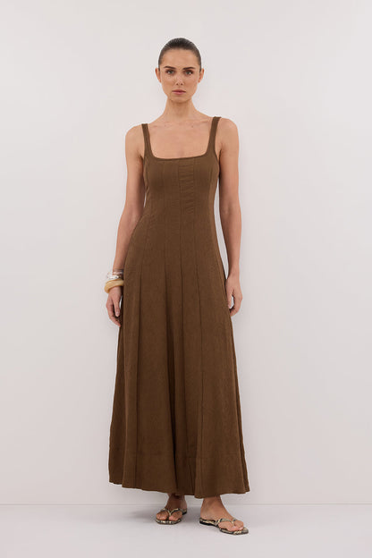 CANNE CHOCOLATE MIDI DRESS