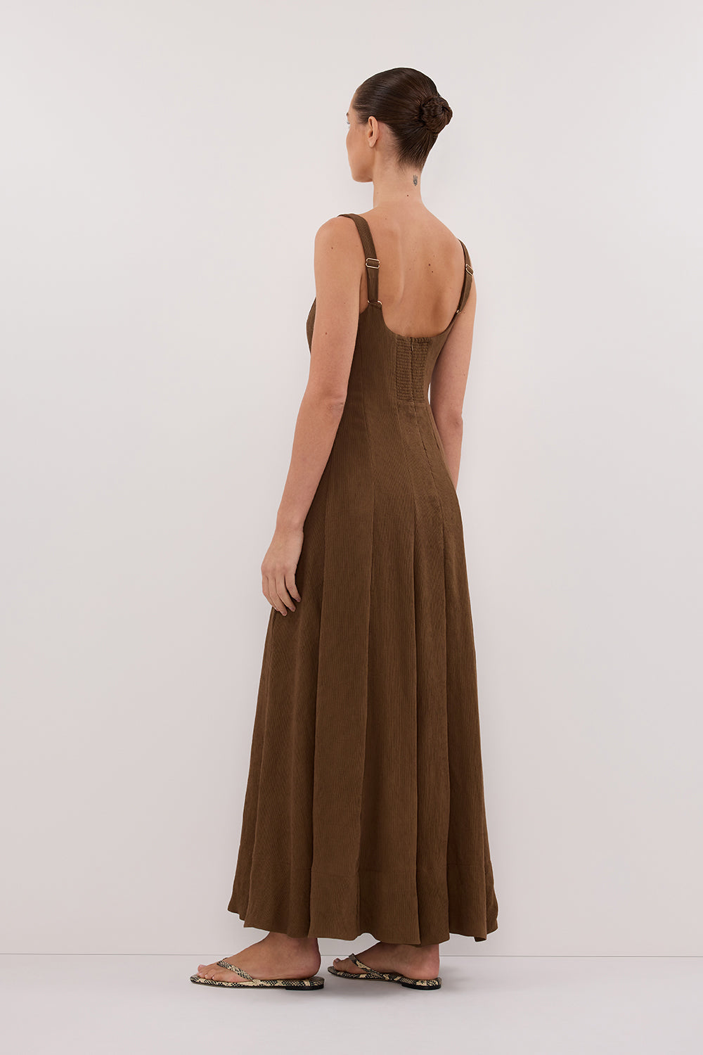CANNE CHOCOLATE MIDI DRESS