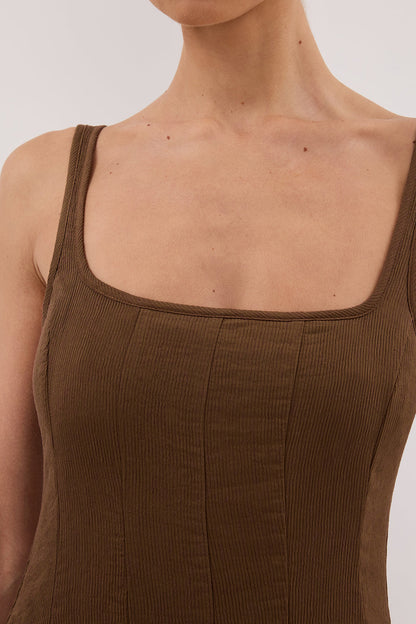 CANNE CHOCOLATE MIDI DRESS