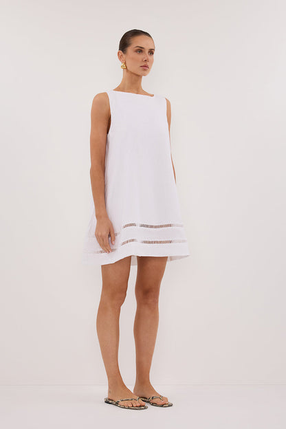 LINDSAY WHITE LINEN MINI DRESS