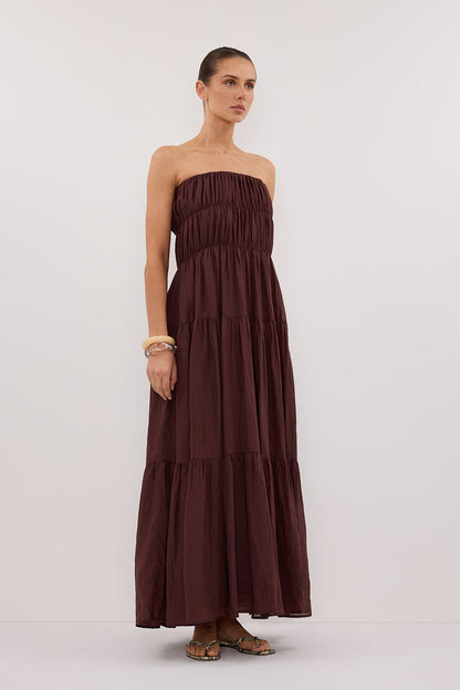 ARTIE WALNUT RAMIE MIDI DRESS