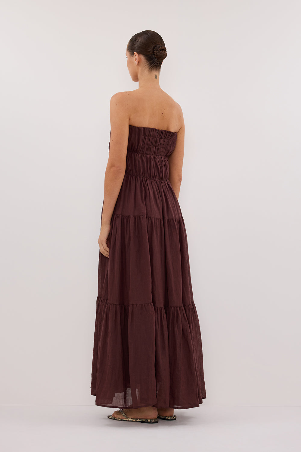 ARTIE WALNUT RAMIE MIDI DRESS