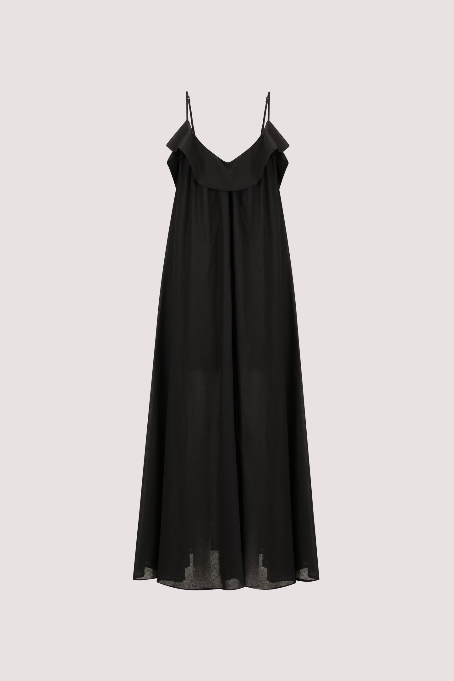 CAPRI BLACK LINEN BLEND MAXI DRESS