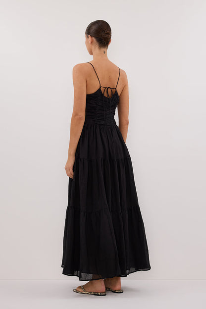 MARNIE BLACK RAMIE MIDI DRESS