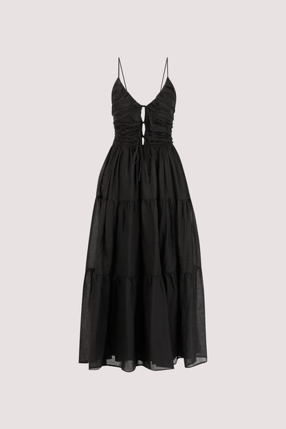 MARNIE BLACK RAMIE MIDI DRESS