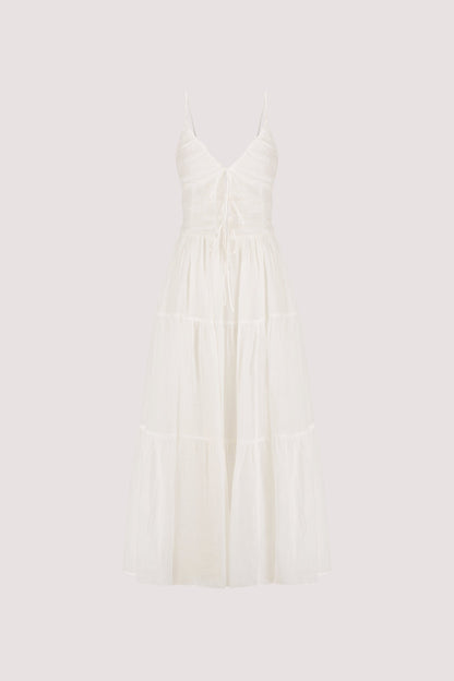 MARNIE WHITE RAMIE MIDI DRESS