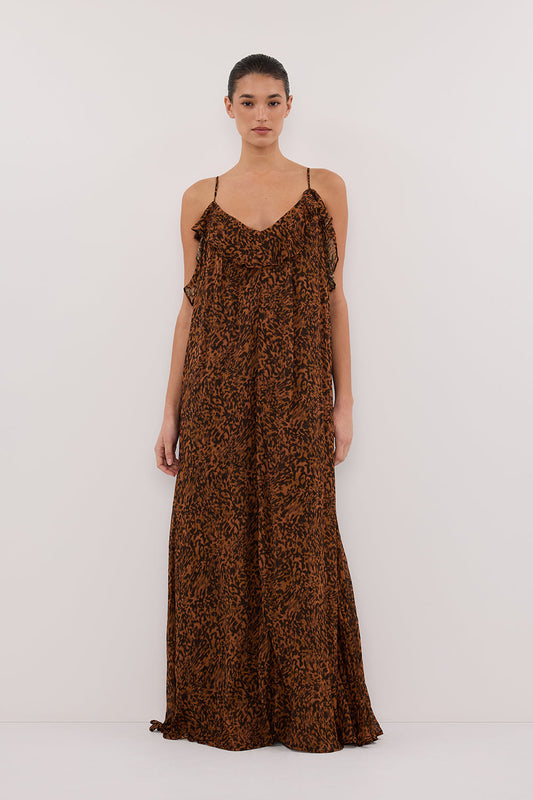 TERRA CAPRI RUST SLEEVELESS MAXI DRESS