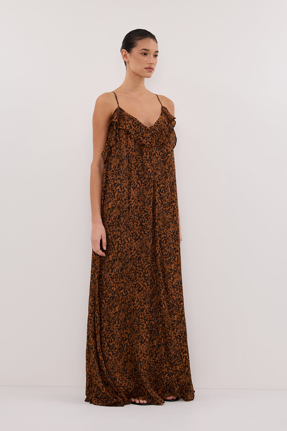 TERRA CAPRI RUST SLEEVELESS MAXI DRESS