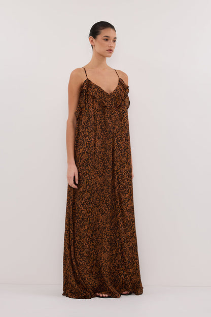 TERRA CAPRI RUST SLEEVELESS MAXI DRESS