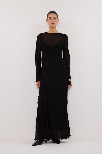 MARISSA BLACK LONG SLEEVE MAXI DRESS
