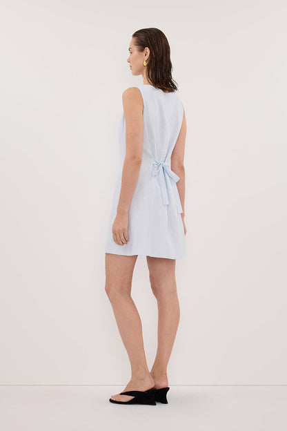 LACY CORNFLOWER LINEN MINI DRESS