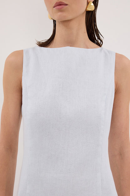 LACY CORNFLOWER LINEN MINI DRESS