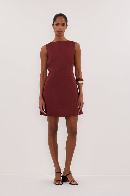 LACY SAHARA SLEEVELESS LINEN MINI DRESS
