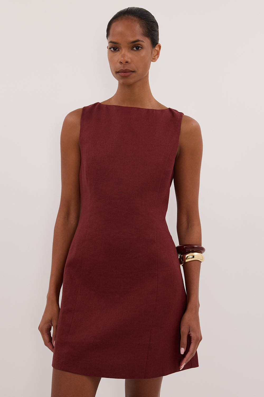 LACY SAHARA SLEEVELESS LINEN MINI DRESS