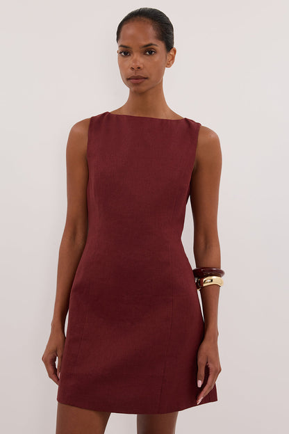 LACY SAHARA SLEEVELESS LINEN MINI DRESS