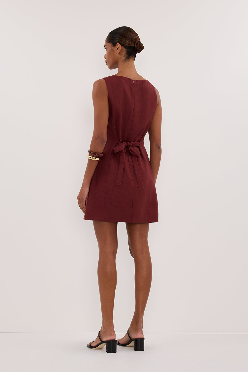 LACY SAHARA SLEEVELESS LINEN MINI DRESS