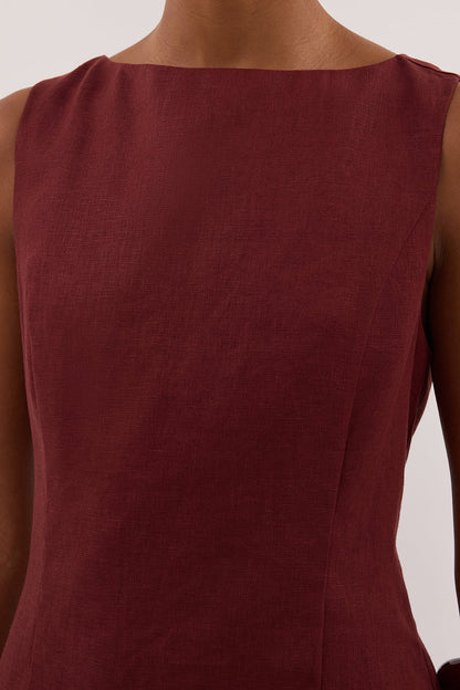 LACY SAHARA SLEEVELESS LINEN MINI DRESS