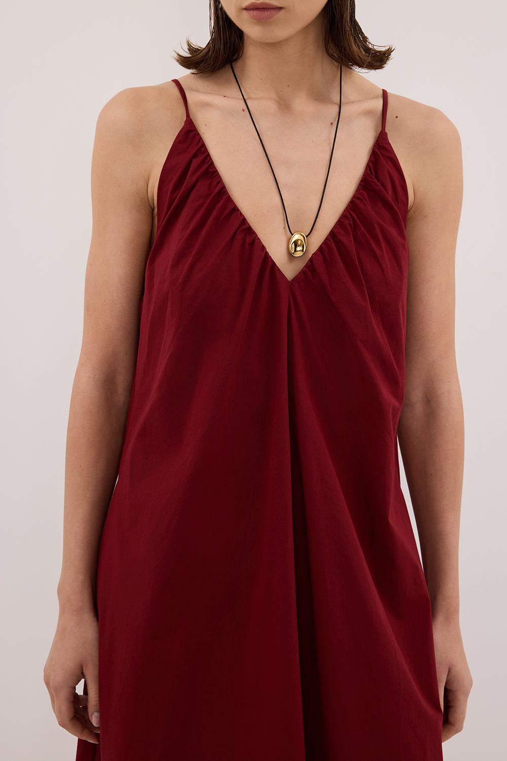 LIANA SAHARA SLEEVELESS POPLIN TENT MIDI DRESS