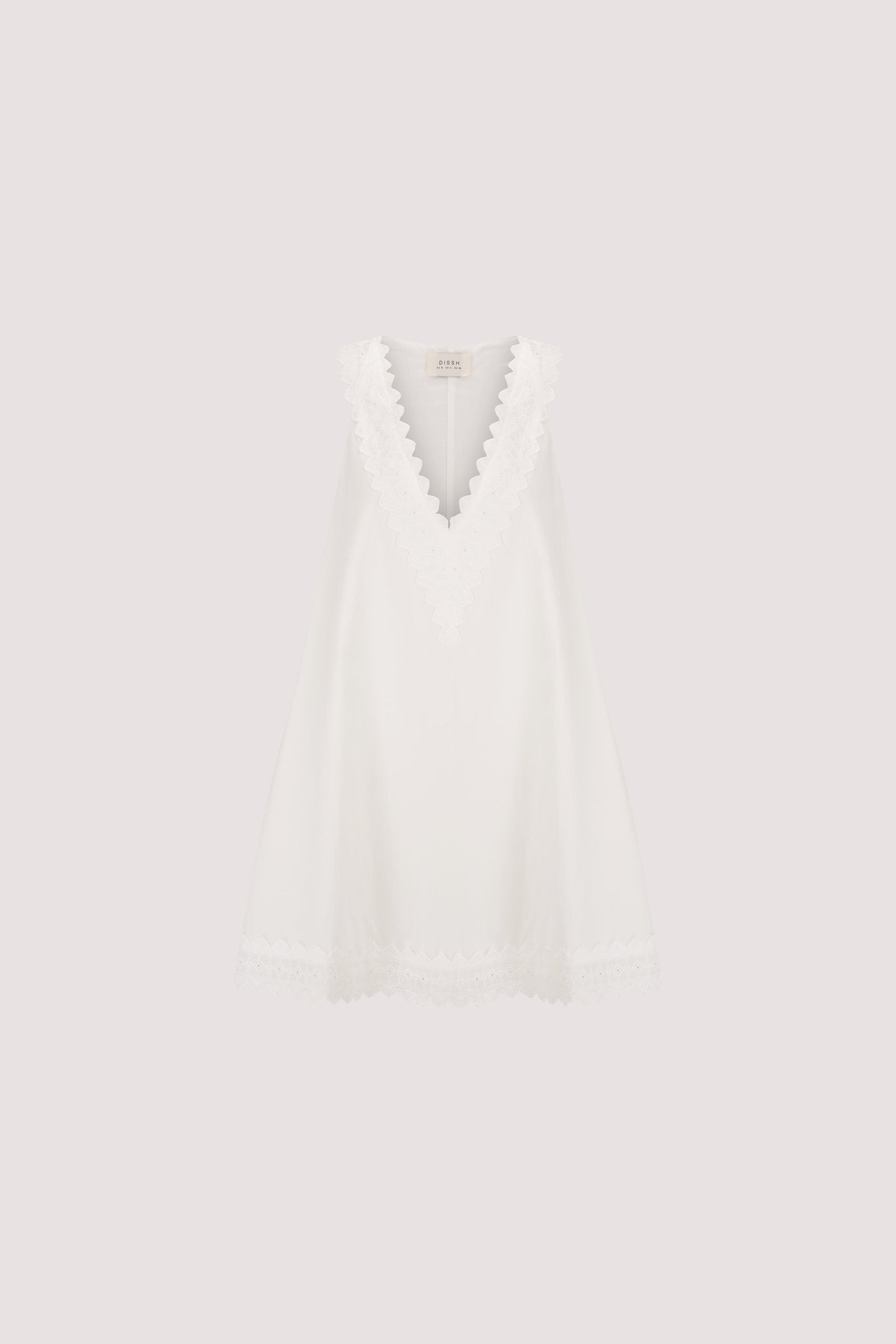 ANNABEL WHITE SLEEVELESS V NECK MINI DRESS