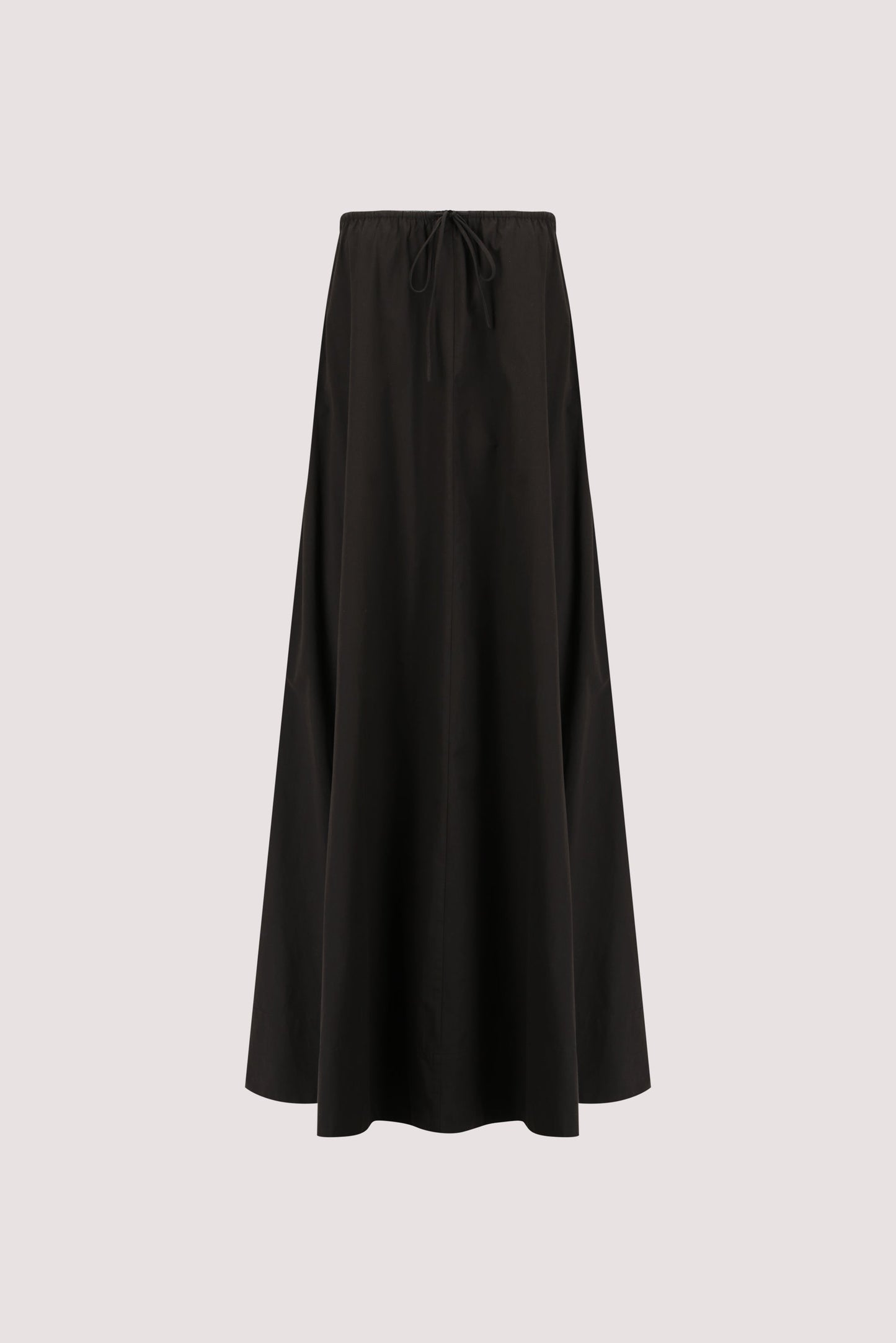 SOMMER BLACK STRAPLESS POPLIN MIDI DRESS