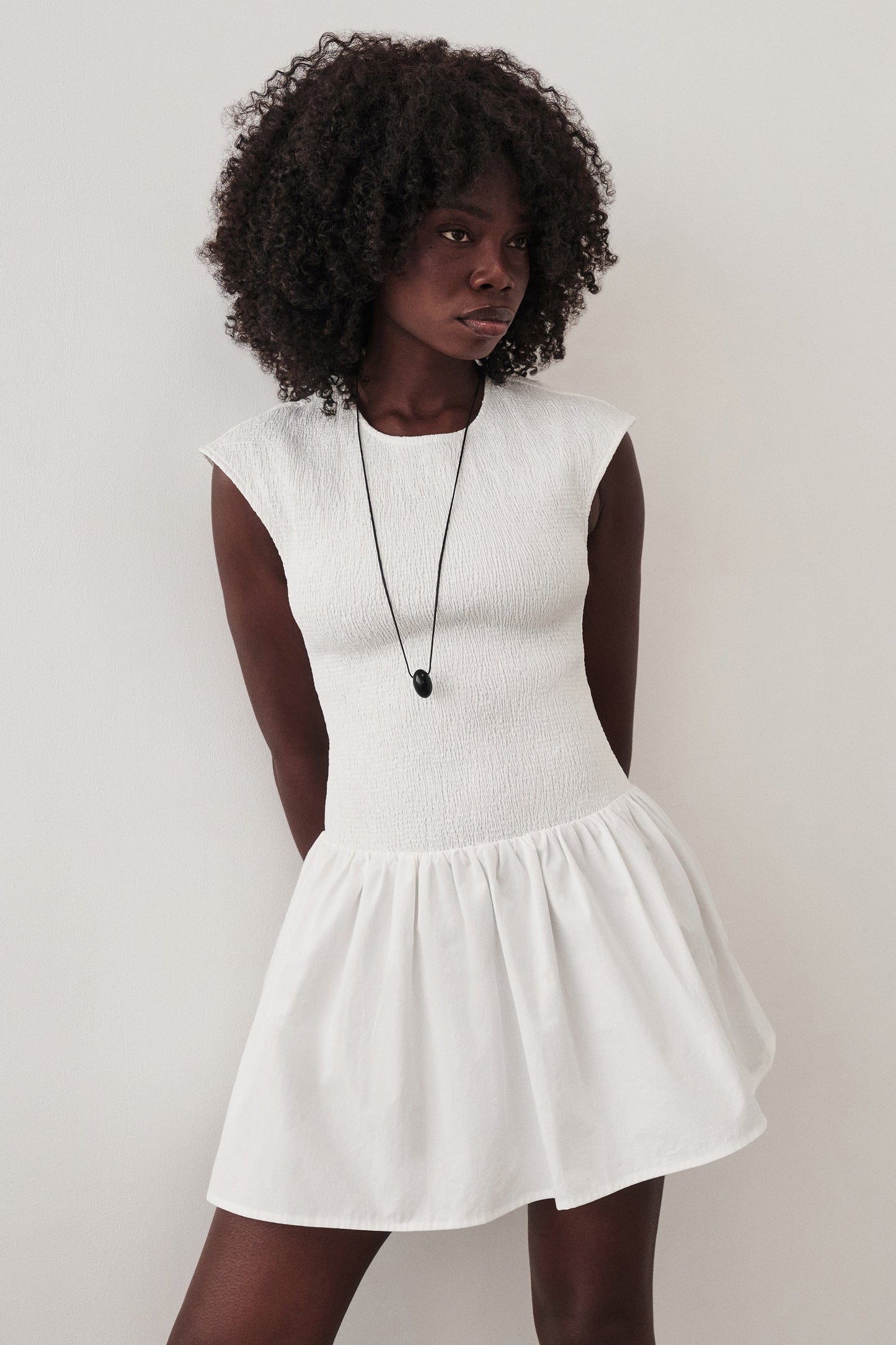 RUBI WHITE COTTON MINI DRESS