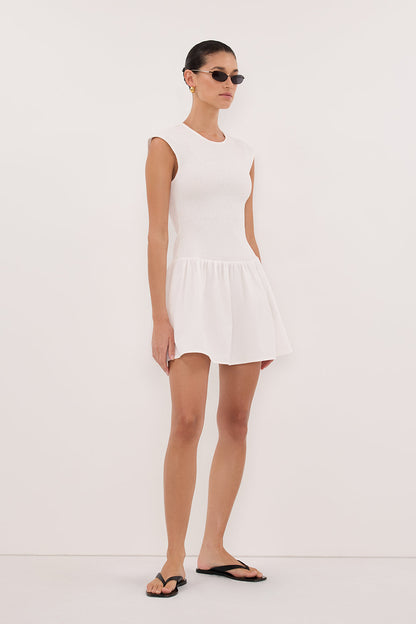 RUBI WHITE COTTON MINI DRESS